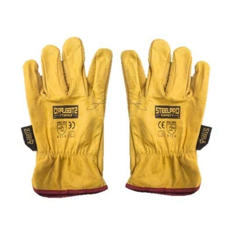 GUANTE DE BADANA AMARILLO STEELPRO