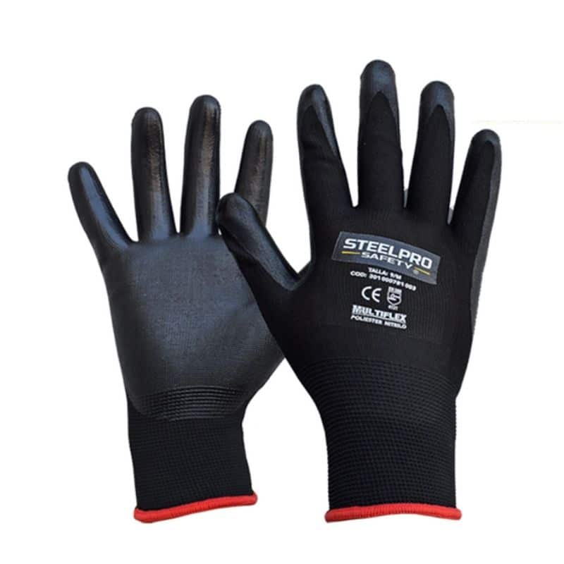 GUANTES MULTIFLEX POLIÉSTER PALMA PU STEELPRO