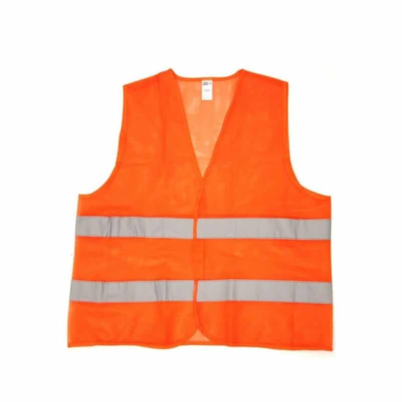 CHALECO DE POLIESTER NARANJA CON CINTA REFLECTIVA