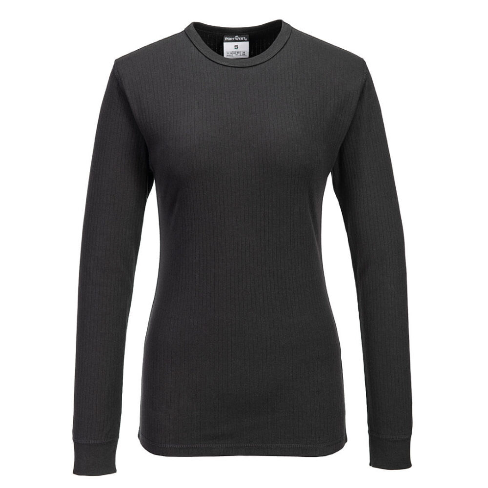 CAMISETA TÉRMICA MANGA LARGA MUJER COLOR NEGRO B126 | PORTWEST