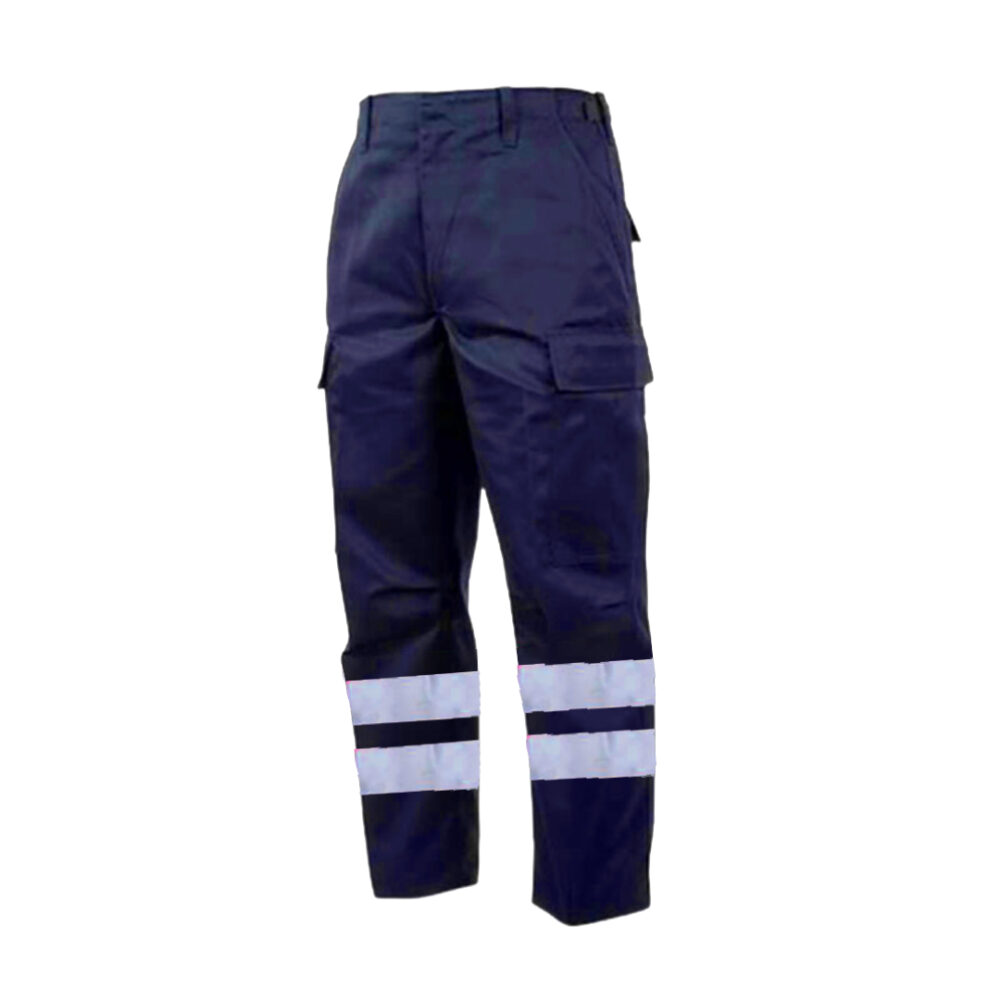 PANTALON CARGO MODELO ARES AZUL MARINO DRILL 100% POLIESTER TECNOLOGÍA FORTEC  CON CINTA TR550 2"