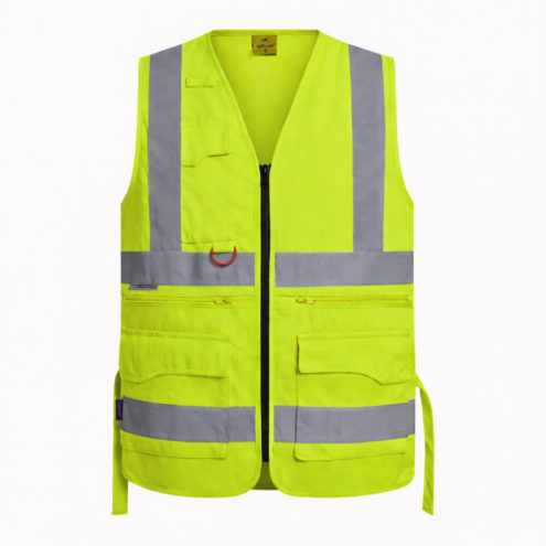 chaleco de alta visibilidad ch30 angler con cinta reflectiva 3m saviwork xxxl, amarillo fluorescente