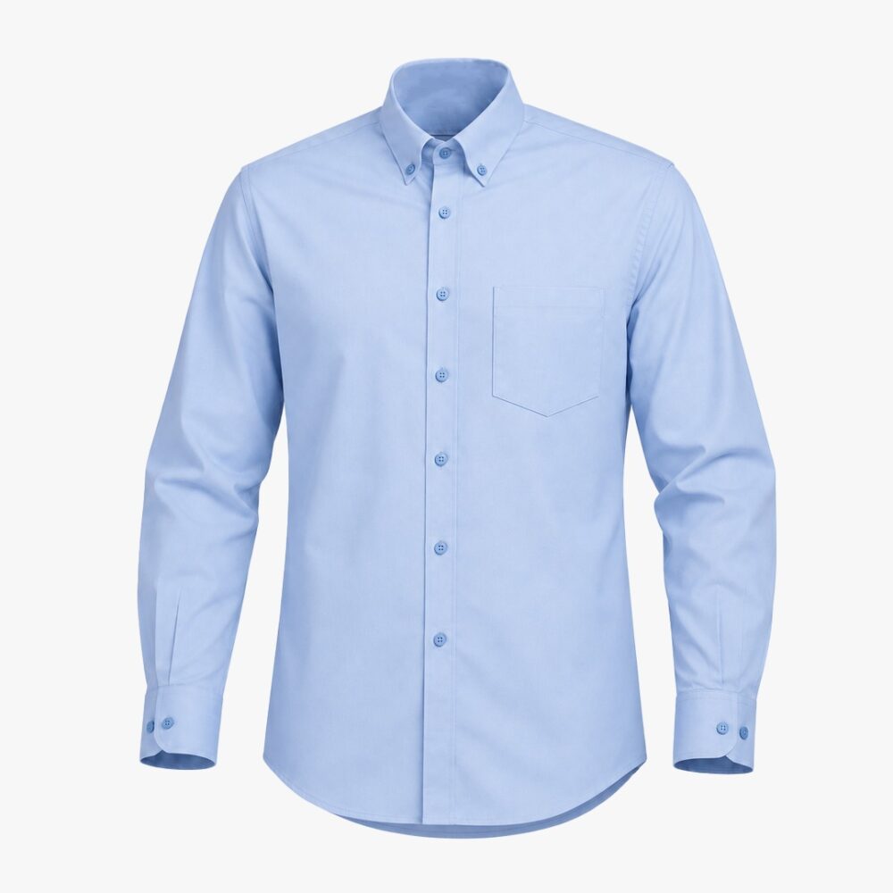 CAMISA MANGA LARGA COLOR CELESTE EN TELA FILL & FILL